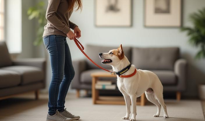犬のトレーナーによるリードトレーニングレッスン動画